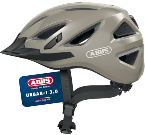 ABUS Urban-I 3.0 city helmet - casco da bici con luce posteriore, visiera e chiusura magnetica - per uomini e donne
