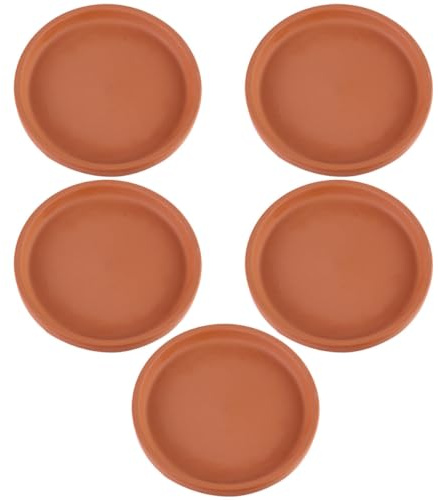 DOITOOL 5pezzi Vassoi per Fioriere Ceramica Impermeabili con Sottovaso per Piante Adatti per Uso Ed Esterno Design Antiscivolo e Facile da Pulire