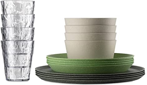 Koziol 7878279 Set de vaisselle 16 pièces Organic Bio-Circular