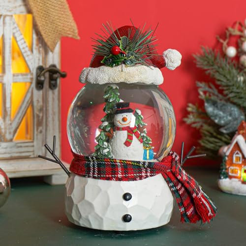 Schneekugel Weihnachten Wasserkugel Weihnachten Dekoration Musik Kristall Kugel 100mm Schneekugeln Schneemann mit Schneeflocken