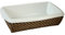 DRW Set de 2 Fuentes de Horno Porcelana con Soporte de Mimbre