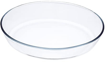 KICHOUSE 1Pc Large Capacity Clear Glass Baking Dish Bakeware Pan for Oven and Microwave Use for Reusable Baking for Pies Cakes and More