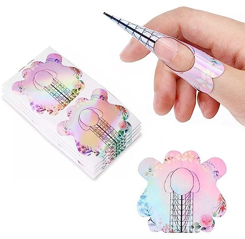 PLABBDPL 100 Pezzi Sagome per Unghie, Cartine per Ricostruzione Unghie, Extension Model Cartine, Extension Model for UV Gel Nail, Nail Art Accessori