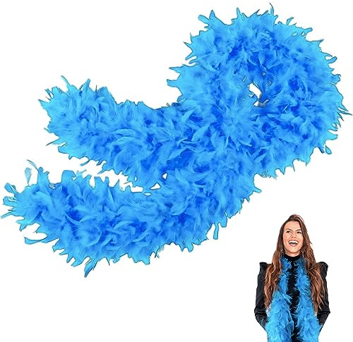 POPOYU Jaune Boa en Plumes,2M/6.6ft Boa à Plumes Unisexe,80g Boa Plumes pour DIY Accessoire de Déguisement, Charleston Carnaval Fête Costumée, Décoration Halloween Noël Mariage Cosplay