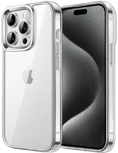 JETech Hülle für iPhone 15 Pro, Anti-Vergilbung, Durchsichtig | Stoßschutz, Kratzfeste Harte PC-Rückseite, Robuster Transparenter TPU-Rahmen
