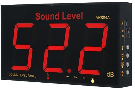 DELURA Décibelmètre Sonomètre avec Grand Écran LCD Mural Numérique Compteur De Bruit Décibel Moniteur Instrument De Mesure du Bruit Maintien de données