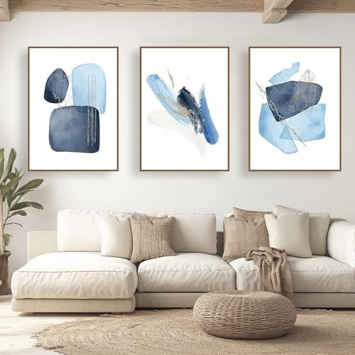 UGZDEA Abstrakt Leinwand Poster 3er Set, Moderne Geometrie Formen Leinwand Bilder Wohnzimmer Schlafzimmer Deko Bild-Ohne Rahmen(A,3x50x70cm)