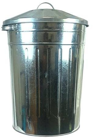 Easy Shopping Large 90L Litre Galvanised Steel Metal Bin With Lid Ideal for Kitchen House Garden Storage Animal Feed/Storage/Rubbish/Dustbin