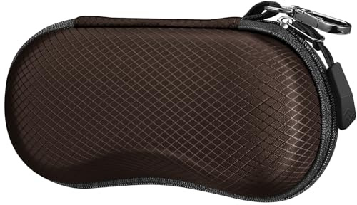 FINTIE Étui à Lunettes Rigide pour Femmes et Hommes - Portable Étui pour Lunettes de Soleil Boite Lunette avec Fermeture Éclair et Clip