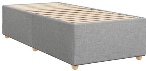 vidaXL Bettgestell ohne Matratze Hellgrau 100x200 cm Stoff