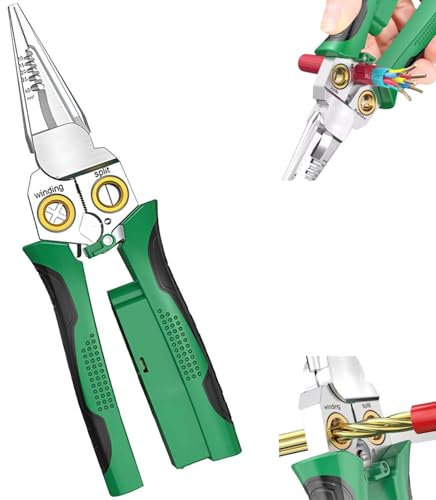 8 in 1 Multifunctional Wire Stripping Pliers with Electricity Measurement Function, Cable Scissors for Cutting, Pulling, Scraping and Pressing Wires with Voltage Test