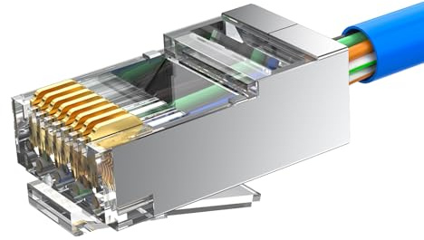 MOGOOD Spinotte Modulari RJ45 Cat6A Schermate 50Pezzi 10Gbps per Cavi S/FTP | Compatibili con cavi S/FTP rigidi e intrecciati, garantiscono segnale stabile per installazioni di rete aziendali