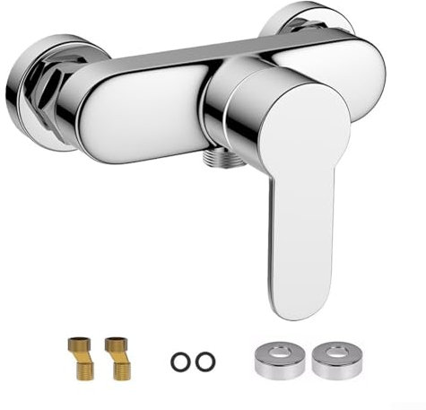 Sleek and Functional Wall Mounted Shower Mixer Tap in Zinc Alloy Design