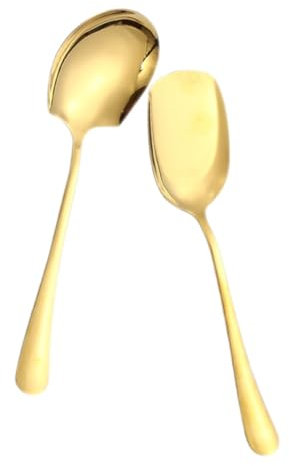 Cabilock 2piezas Cuchara y Espátula De Acero Inoxidable De Utensilios para Servir para Fiestas Cucharas Grandes para Servir Restaurante Control De Porciones