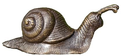 Generisch Bronze-Skulptur Schnecke | groß | gerade | 15x6x6cm | Tierfigur aus Bronze handgefertigt