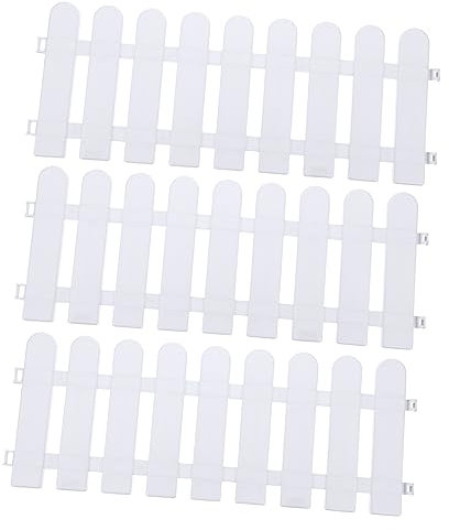 iplusmile 5 pièces Clôture de Jardin Plastique Bordure Décorative Blanche pour Aménagement Paysager Panneaux pour Allées et