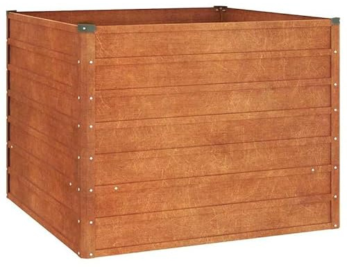 Hochbeet aus Cortenstahl 100x100x77 cm - Rostig & Langlebig - Perfekt für Gartenpflege - Ideal für Gemüse, Kräuter & Blumen - Wetterfest & Pflegeleicht