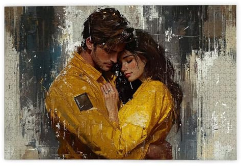 Puzzle 1000 Pièces, Puzzle 1000 Pièces Adultes en Bois, Bricolage Jeu Éducatif avec Boite Cadeau pour Adultes, Bois Épais et Résistant, Puzzles pour Décor, Idee Cadeau Femme Homme, Thème: Couple, A-15