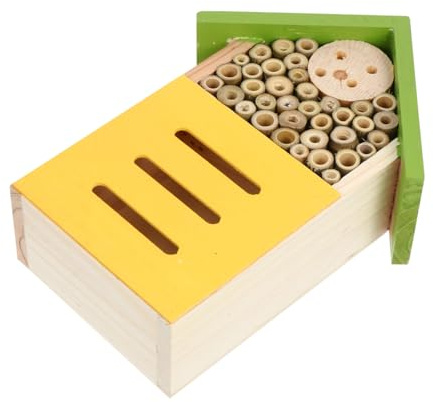 VICASKY Insektenhaus Aus Holz Hängendes Zimmer Marienkäferhütte Dekoratives Bienenhaus Gartenhaus Haus Für Insekten Natürliches Design Einfache Montage