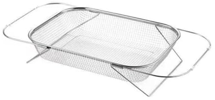 Flaroey Cestello di Scarico Retrattile in Acciaio Inossidabile, Maniglie con Impugnatura, Colino Ovale, Scolapiatti, Cestello Portaoggetti per La Casa, L