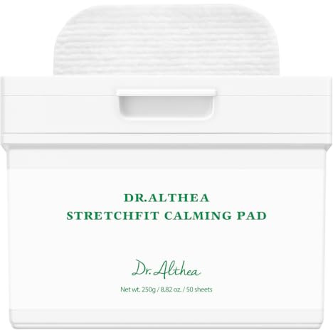 Dr. Althea StretchFit lugnande dyna, 50 stycken, koreansk hudvård | Lugnande bladmask med Centella Asiatica extrakt & CICA, Hydration & Barrier Care med pantenol
