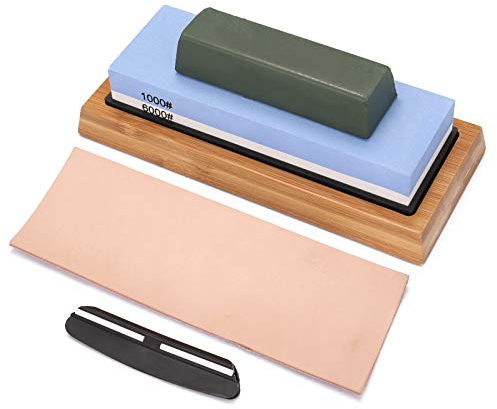 Piedra de afilar de grano 1000 6000 de alta calidad con base antideslizante, ángulo de goma para afilador de corte, kit de piedra de agua de grado profesional, entusiastas de la cocina, carniceros
