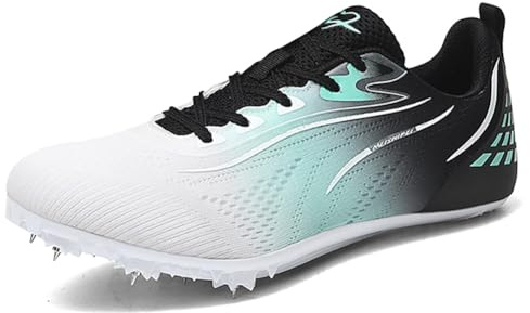 MiaZane Tacos de Atletismo Profesionales Hombre Mujer Ligeros Transpirables Zapatillas de Taco de Carrera con Diseño de Rendimiento Estiloso para Velocidad Media Distancia,Negro,39 EU