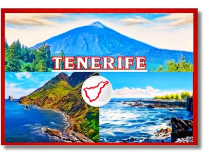 Teneriffa Magnet Spanien Kühlschrankmagnet Tenerife Fridge Magnet Souvenir Reiseandenken Tenerife Spain aimant de refrigerateur , calamita de frigorifero, iman de nevera, koelkastmagneet