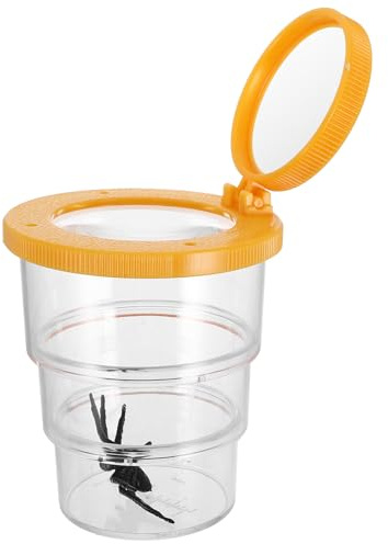 MUSISALY Insektenbeobachtungsbox mit DREI Stück Becherlupe aus Kindersicherem Kunststoff Vergrößernd Ausziehbar Transparent Lernspielzeug für Naturerkundung und Biologie