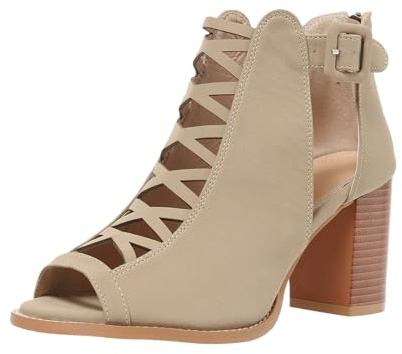 Women Peep Toe Ankle Boots, Gladiator Block Heel Sandals with Side Zipper, Summer High Heels for Office, Party & Formal Occasions | Comfort Low/Mid Heel Cut Out Shoes