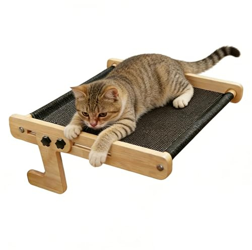 Altalena per gatti davanzale – Mobili per animali domestici in legno – Amaca per finestra – per casa, casa fattoria, appartamento, camera da, balcone, studio, comodino, davanzale