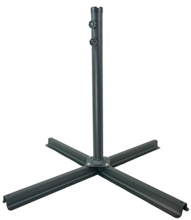 Woodside Cantilever Parasol Base Stand Heavy Duty Steel 100x100cm Replacement Base for Garden Umbrella Fits 5cm Pole Outdoor Patio Support