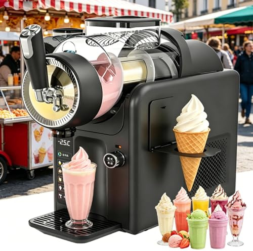 smafoseedding Slush-EIS-Maschine 185 W, Kein EIS Erforderlich, 5-In-1-Slush-Eis-Maschine Für Slush-EIS Und Granita, 2000 Ml Softeis-Kaltgetränkemaschine Mit 360°-Reinigung Black