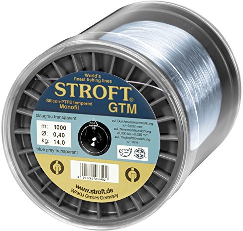 STROFT GTM 1000 m Monofile Angelschnur 0.03 mm bis 0.575 mm Blaugrau transparent (0,070mm-0,8kg)