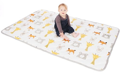 Lionhouse Rutschfeste gepolsterte Babyspieldecke | 100% Baumwolloberfläche | 150 x 100 cm | Waschmaschinenfest