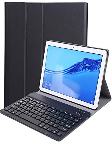 RLTech Teclado Funda para Huawei MediaPad T5 10, (QWERTY English) Ultra Slim Teclado Wireless Keyboard Case con Magnético Desmontable Inalámbrico Bluetooth para Huawei MediaPad T5 10 10.1, Negro