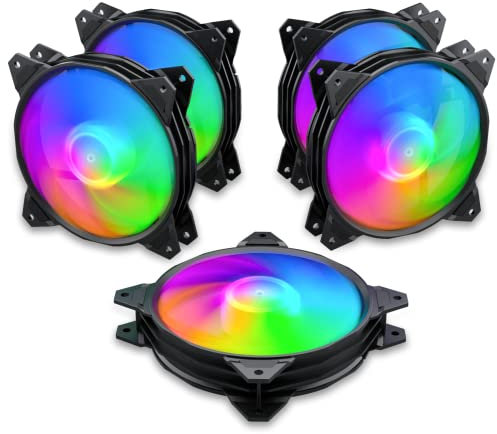 upHere 120mm RGB LED Fans with Remote control PC Cooling RGB Fans Ultra Quiet High Airflow for Computer Case,PF1206-5