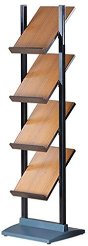 Porte-revues Support De Magazines Et De Brochures A4, Présentoir À Journaux Au Sol De Bureau, Support À Journaux Simple De Salon, Présentoir De Données -4 Couches ( Color : Brown , Size : 36*122cm )