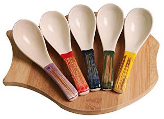 MANSIFANG soup spoon Japanese Style Spoon Ceramic 5/10 Small Spoons Household Ceramic Bone China Soup Spoon Rice Spoon