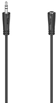 Hama | Cable alargador extensión (Jack audio estéreo 3,5mm macho a hembra, 3 metros) Color negro
