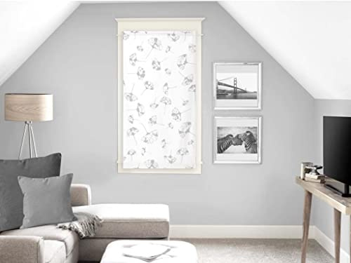 Soleil d'ocre Visillo para Ventana Kyoto, Blanco, 45 x 90 cm