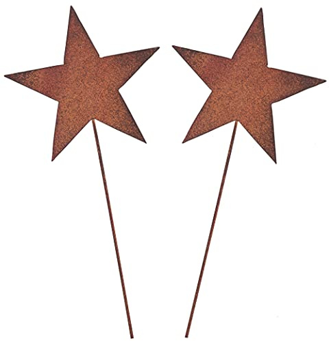B2S BACK2SEASON Metall Stecker Sterne zum Stecken Rost-Optik Weihnachtsdeko Gartenstecker Höhe 51 cm 2 Set