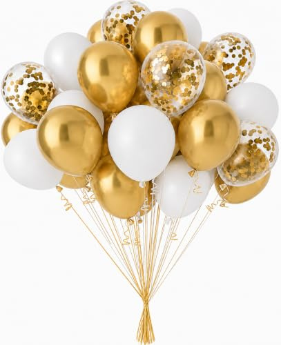 25 palloncini con mix oro – 100% puro lattice naturale – qualità premium – palloncini in lattice – palloncini metallizzati – decorazione di compleanno – palloncini colorati