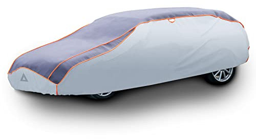 XPOtool Vollgarage für Auto Größe XL 533x178x119cm Schutz vor Hagel, wasserdicht, lackschonend, Autoabdeckung mit Luftschlitzen, Reflektoren, Spanngurten