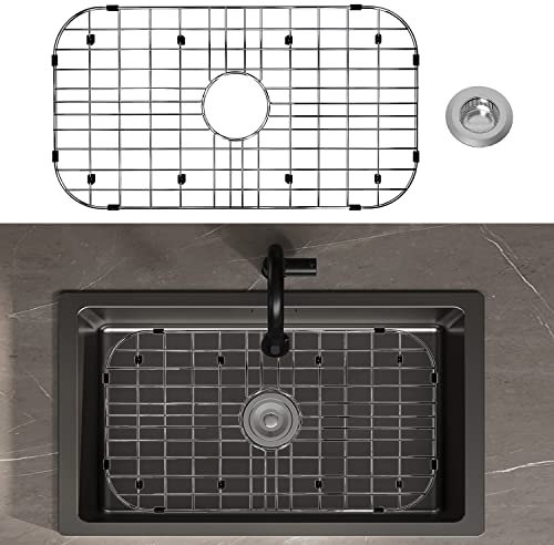 Kitchen Sink Grid 26 x 14, LOCVCDA Sink Protectors for Kitchen Sink with Center Drain, Sink Bottom Grid, Stainless Steel Sink Protector, Sink Grate for Bottom of Kitchen Sink