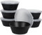 Greentainer Unbreakable Large Cereal Bowls with lids - 750ml Plastic Lightweight Pasta Bowls - Dishwasher & Microwave Safe - for Cereal, Salad,Soup, Noodle, 6 Pieces-Black