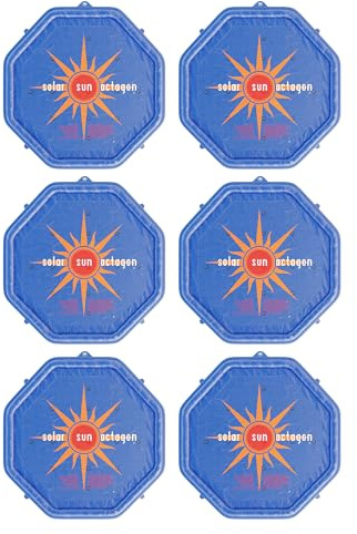 Solar Sun Rings UV Resistant Above Ground Inground Swimming Pool Hot Tub Spa Heating Accessory Heater Solar Cover, Blue (Octagon, 6 Pack)