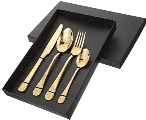 HEMOTON Ensemble de Couverts en Acier Inoxydable Fourchette à Steak Cuillère Occidentale Portable pour Dîner Pique- Voyage Événements Adultes et Garçon et