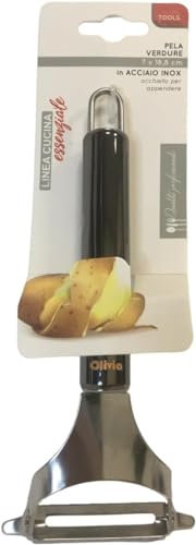 Pelaverdure Pela Patate Professionale Pela Verdure Pelapatate per verdure lama in acciaio inossidabile Lama Affilata Resistente per Verdura Carota Frutta Julienne Taglio Dritto (C)