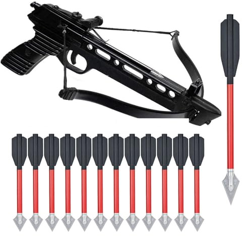 MIWEITOO Mejore su Experiencia con Ballesta con Flechas de Pernos de Ballesta de Aluminio de 6,3 Pulgadas, Paquete de 24 for práctica de Tiro y Caza Menor (Color : Gold+Red)